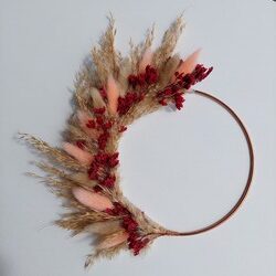 couronne 15cm couleur bordeaux et pêche