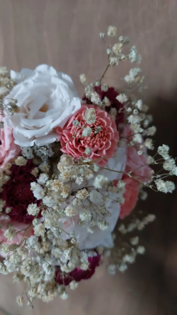 bouquet degradé de rose