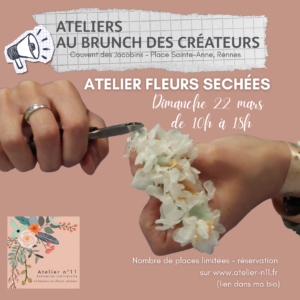 Atelier Boucles d’Oreilles Fleuries – Brunch des Créateurs – 22 mars 15h30
